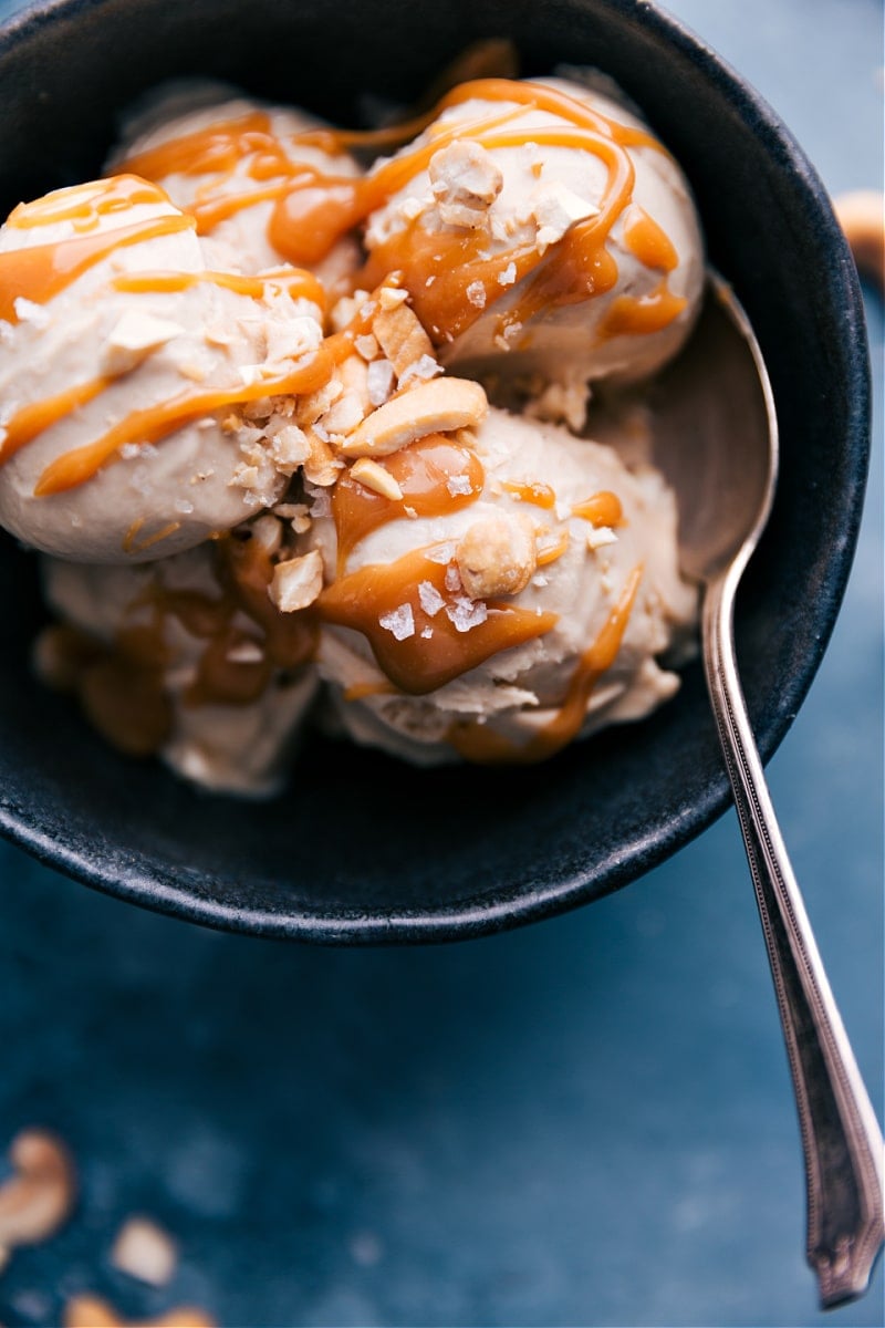 A bowl of Cashew Ice Cream