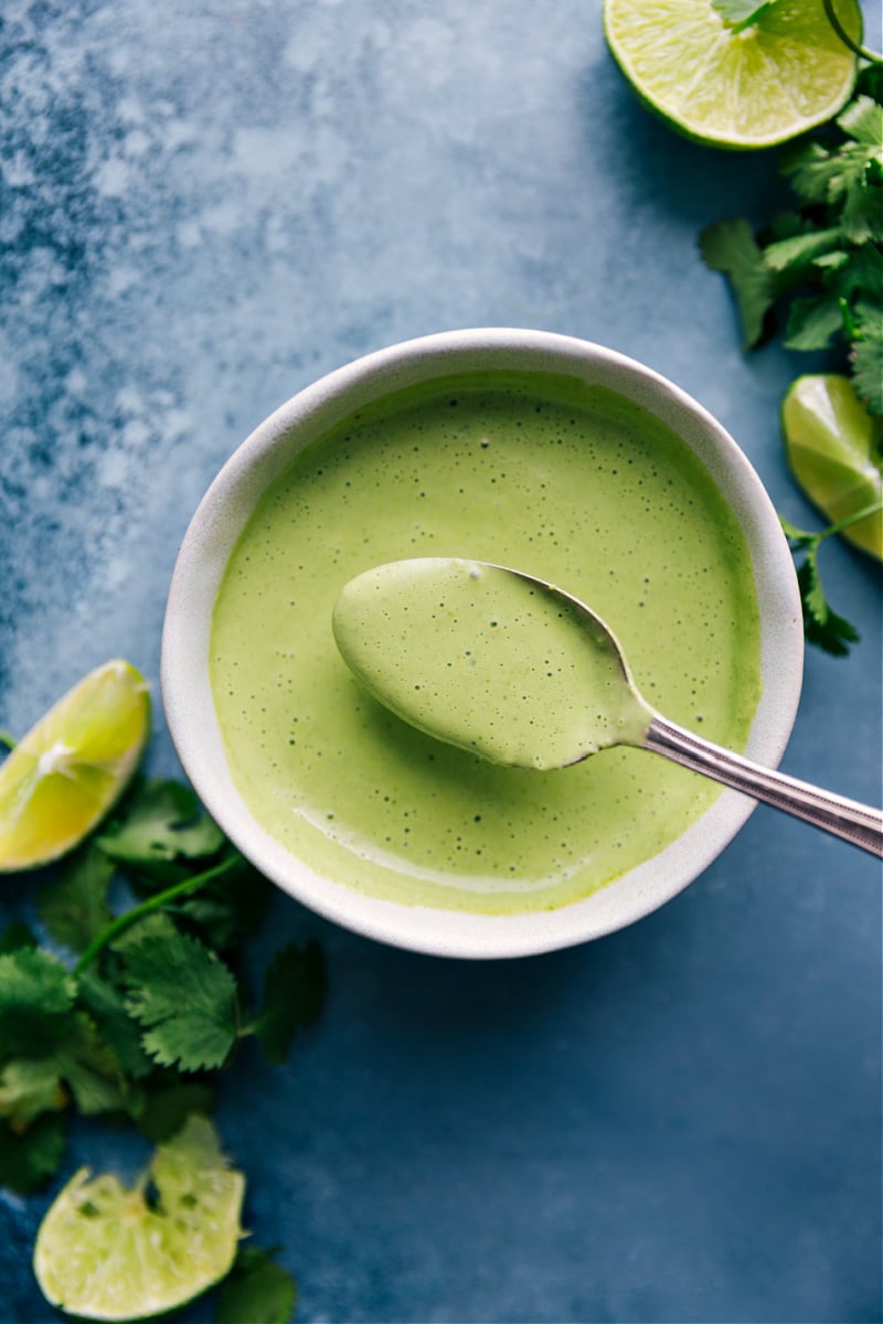 Overhead image of the Cilantro-Lime Sauce