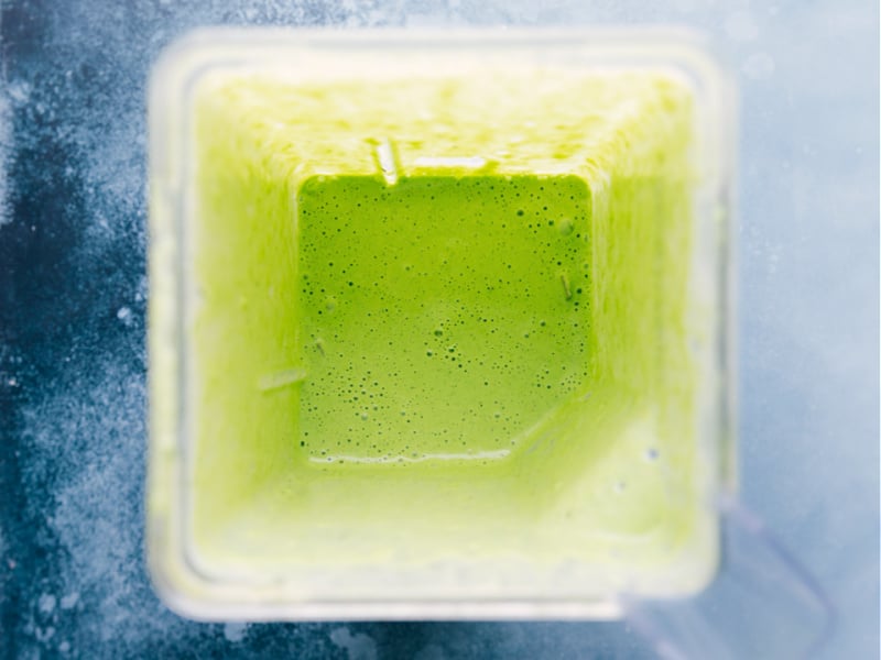 Process shot-- image of the dressing being blended