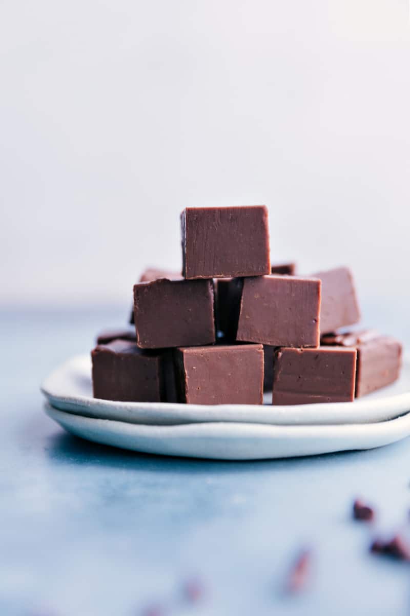 A plate filled with Fudge