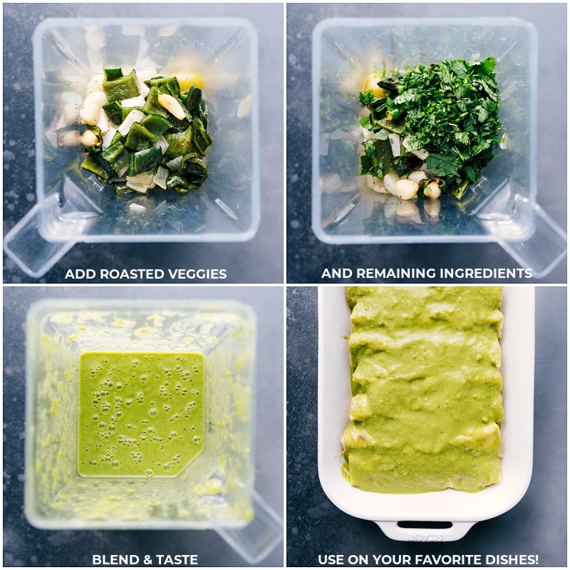 Process shots: add roasted veggies and remaining ingredients to the blender; process until smooth; taste and adjust