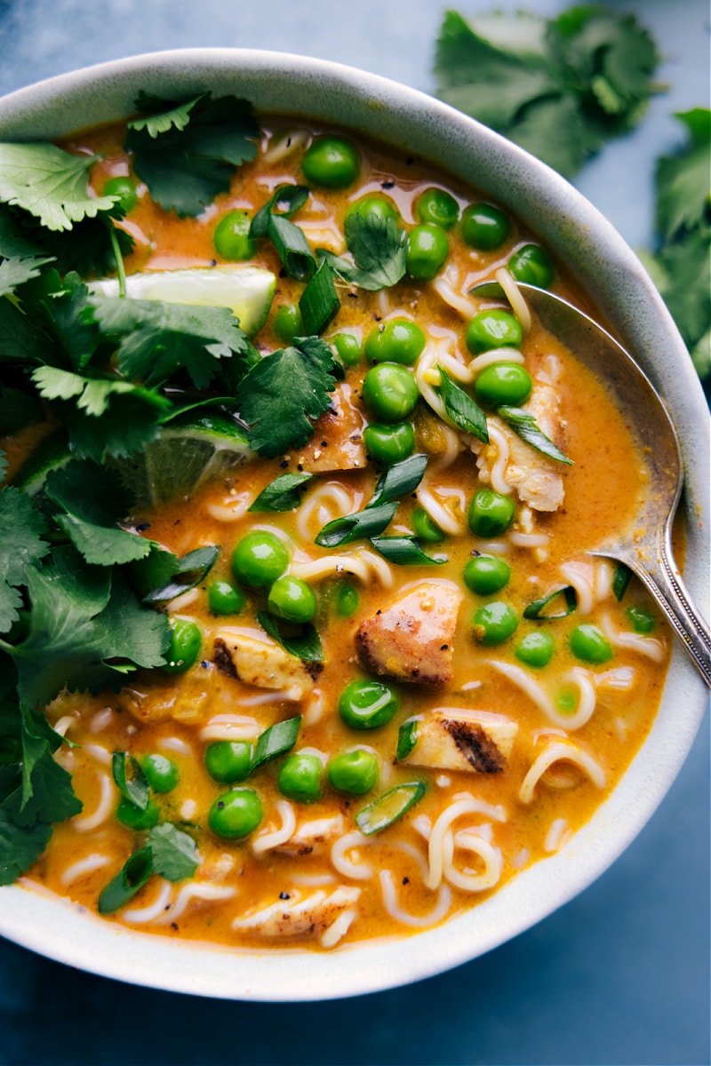 Close-up of Curry Noodle Soup