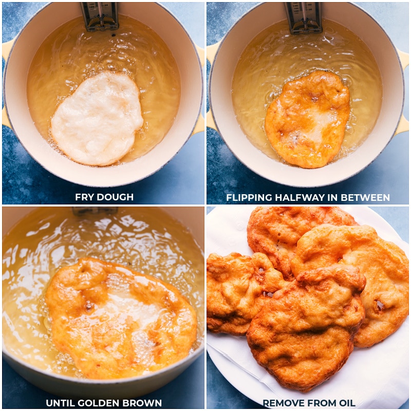 Process shots-- images of the dough being fried