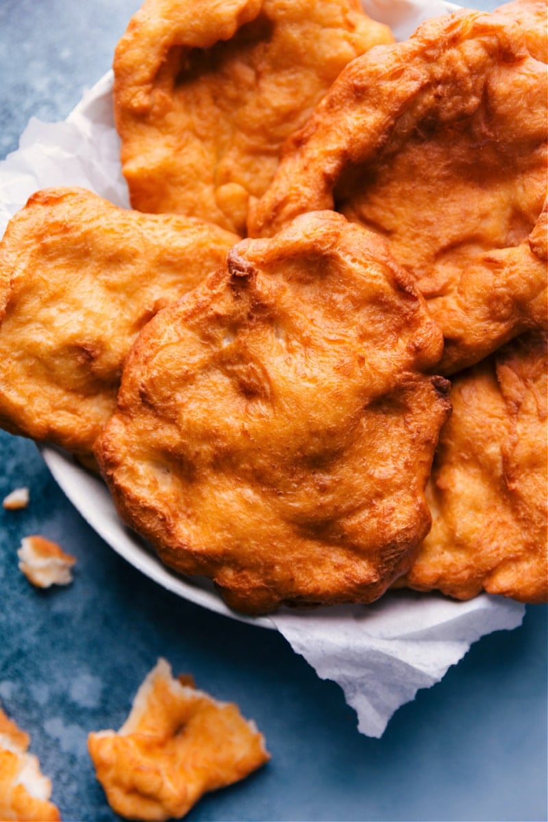 Overhead image of the Fry Bread on a plate