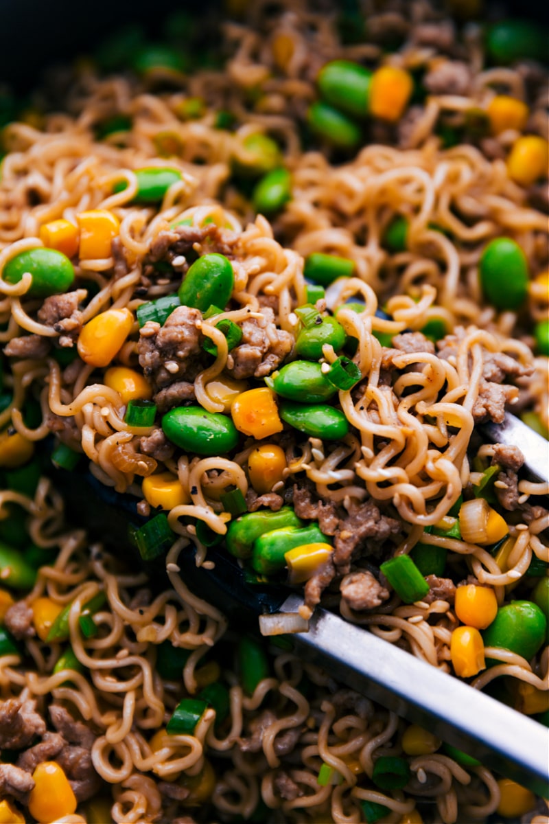 Overhead image of the Pork Stir Fry