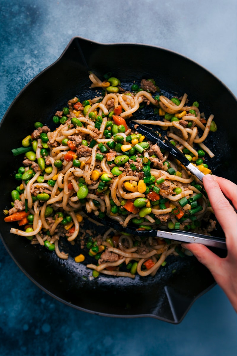 Overhead image of the Udon Stir Fry