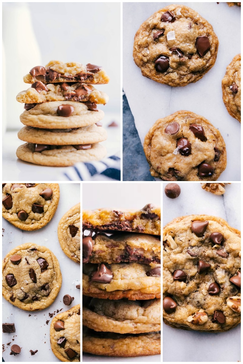 Collage of chocolate cookies