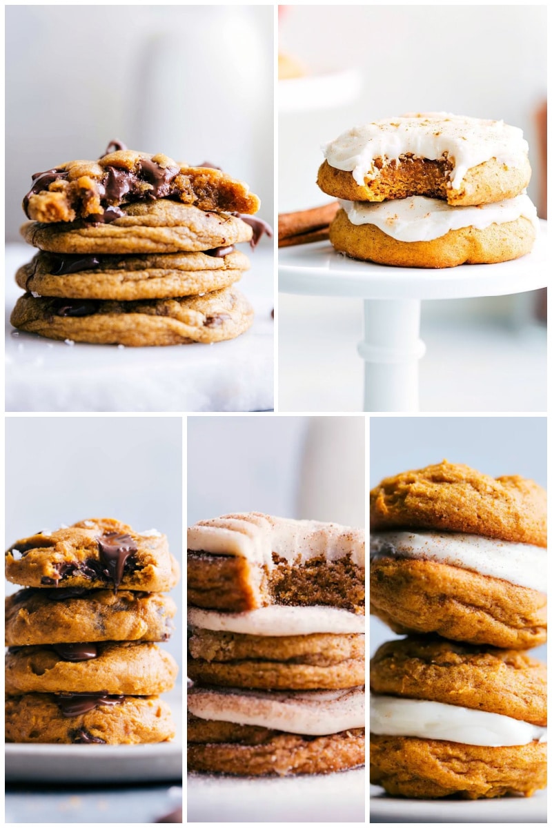 Collage of Pumpkin cookie recipes