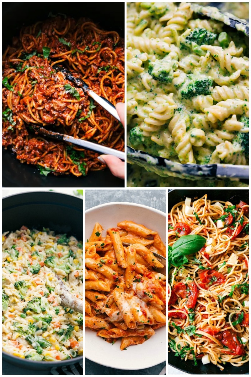 Collage of Easy Pasta Recipes
