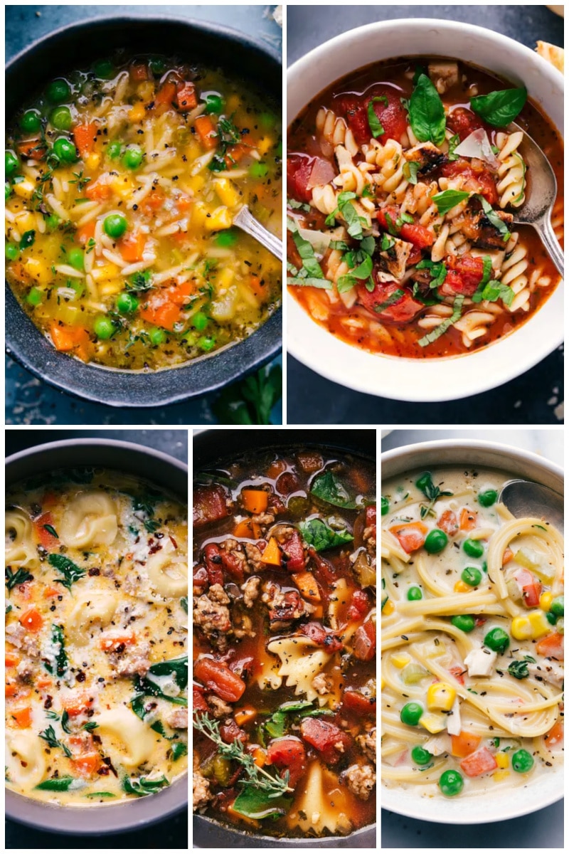 Collage of Pasta Soup Recipes