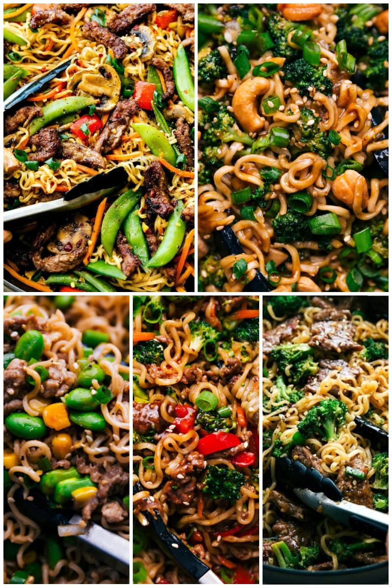 Collage of Ramen Pasta Recipes