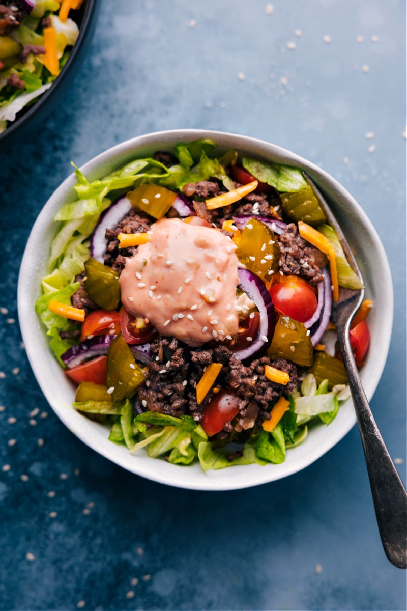 Overhead image of the Big Mac In A Bowl