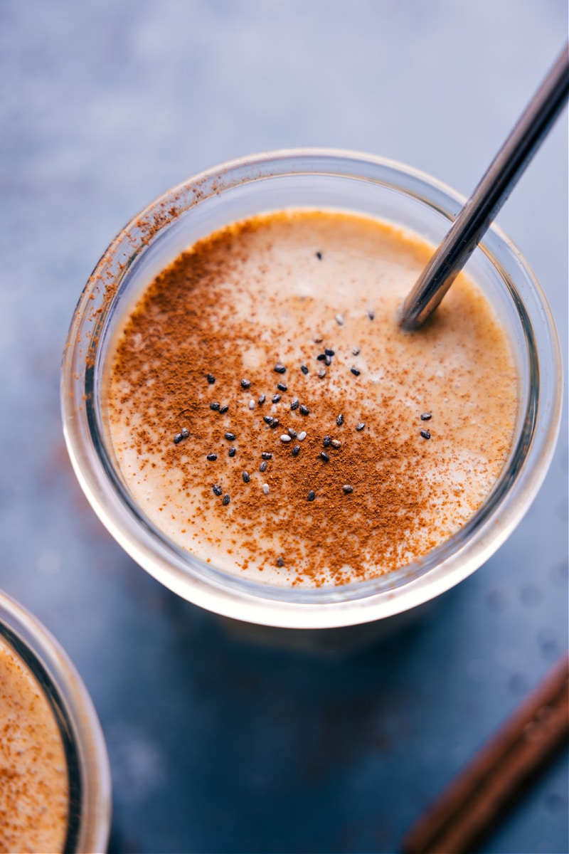 Overhead view of Golden Milk Smoothie