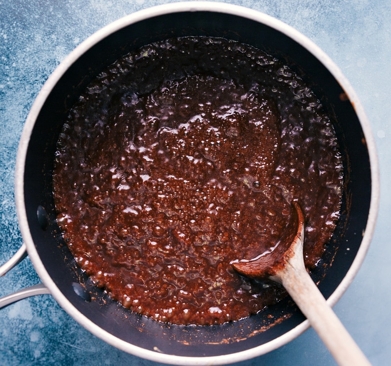 Process shots-- images of the mixture cooking