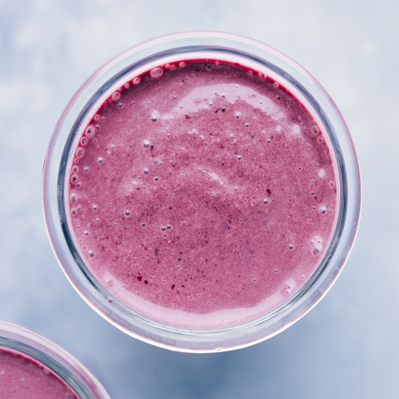 Overhead image of Red Velvet Smoothie in a cup