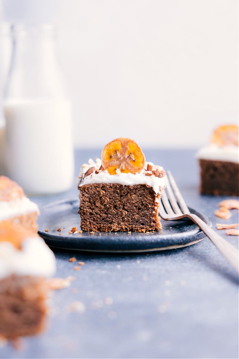 Image of a piece of Healthy Banana Cake.