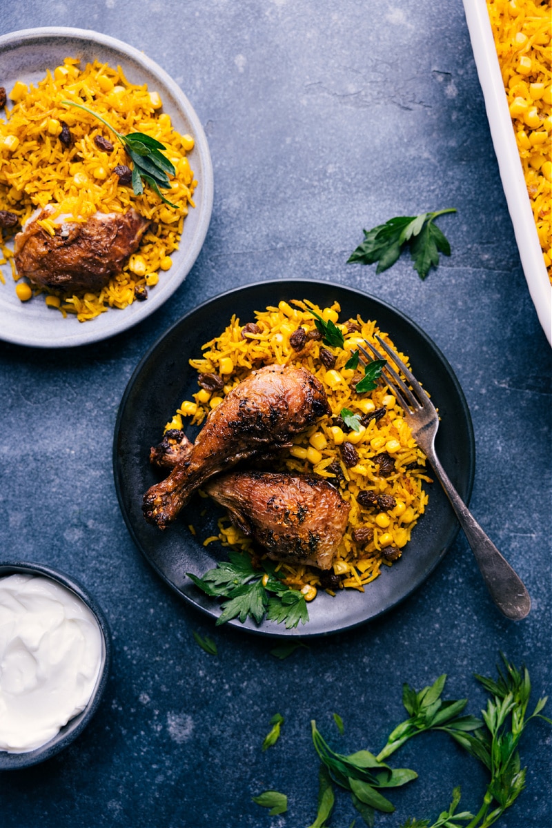 Overhead image of the Yellow Rice