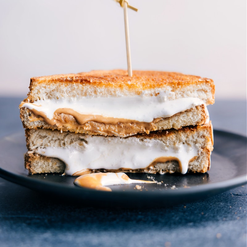 Image of the Air Fryer Sandwich-- peanut butter and marshmallow fluff version