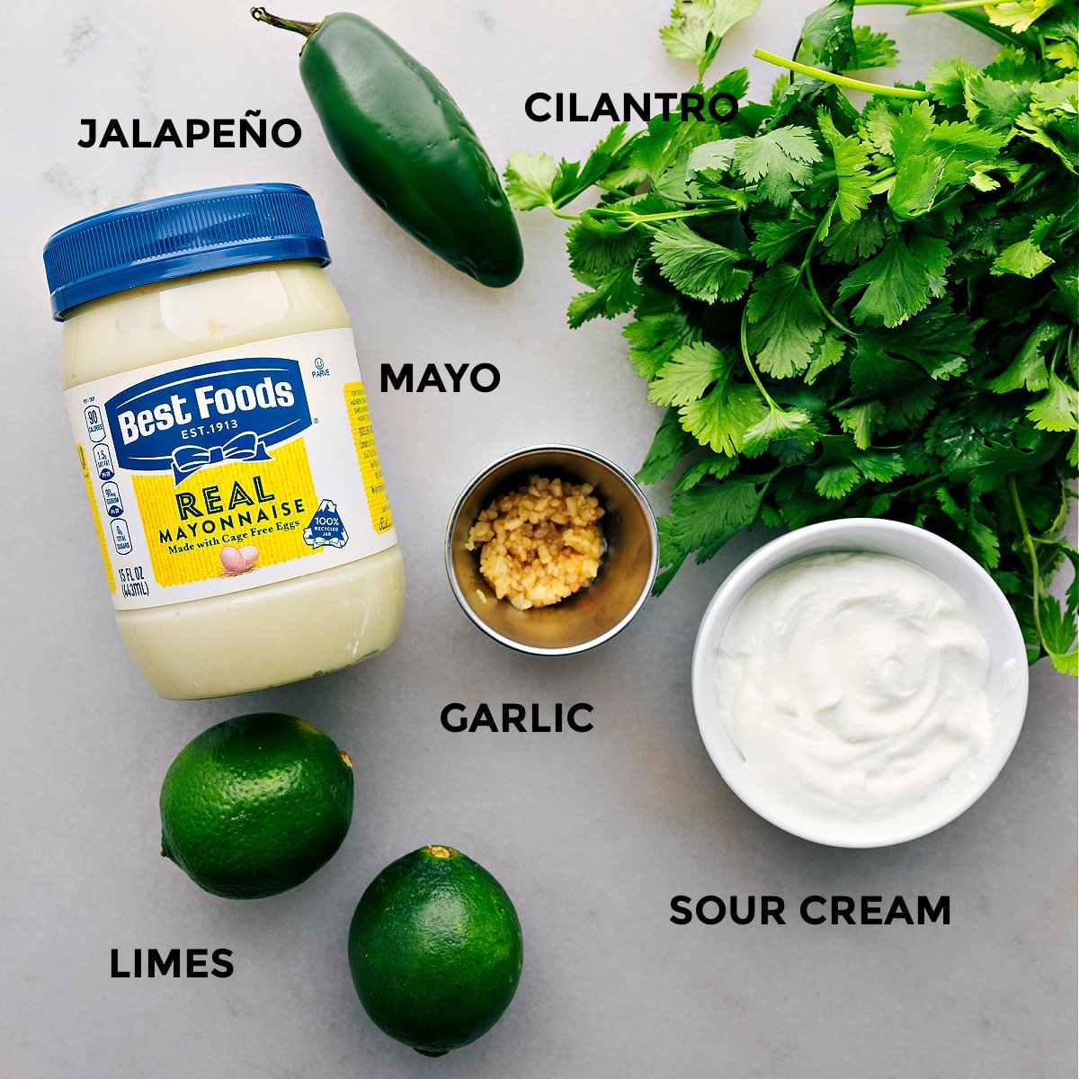 All the ingredients in this recipe prepped for easy assembly.