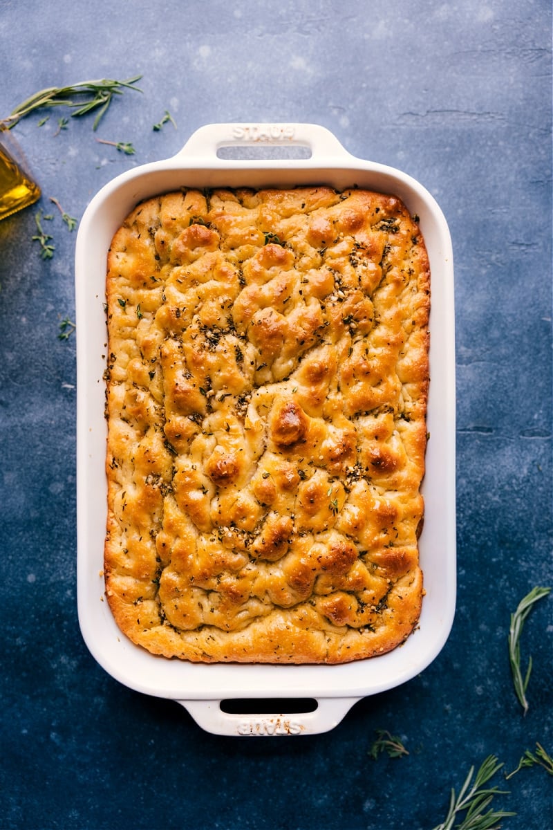 Focaccia (NO Kneading!) - Chelsea's Messy Apron