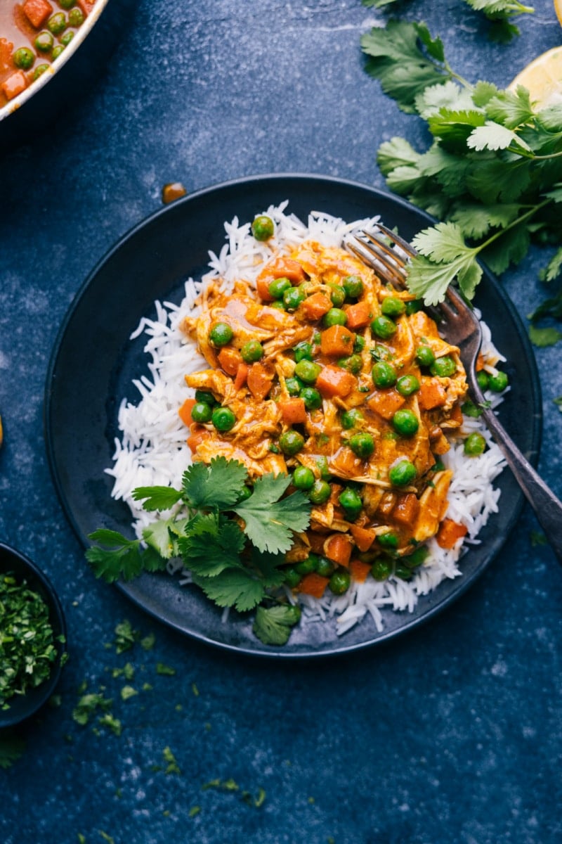 Overhead view of Garam Masala Chicken