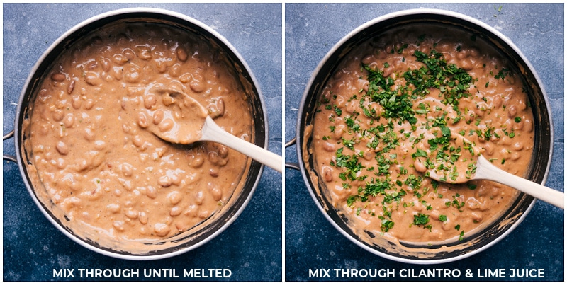 Process shots-- images of the cilantro and lime juice being mixed together