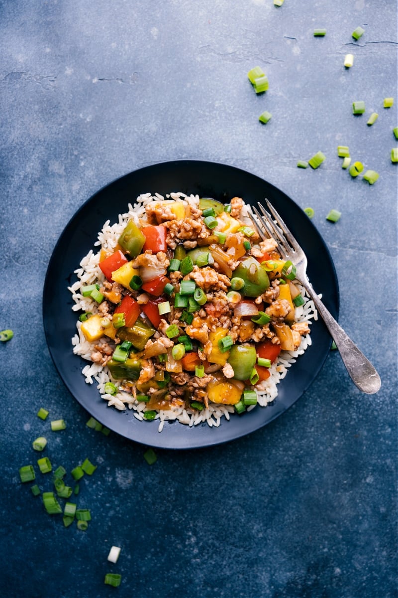 Overhead image of the Sweet and Sour Chicken Stir-Fry