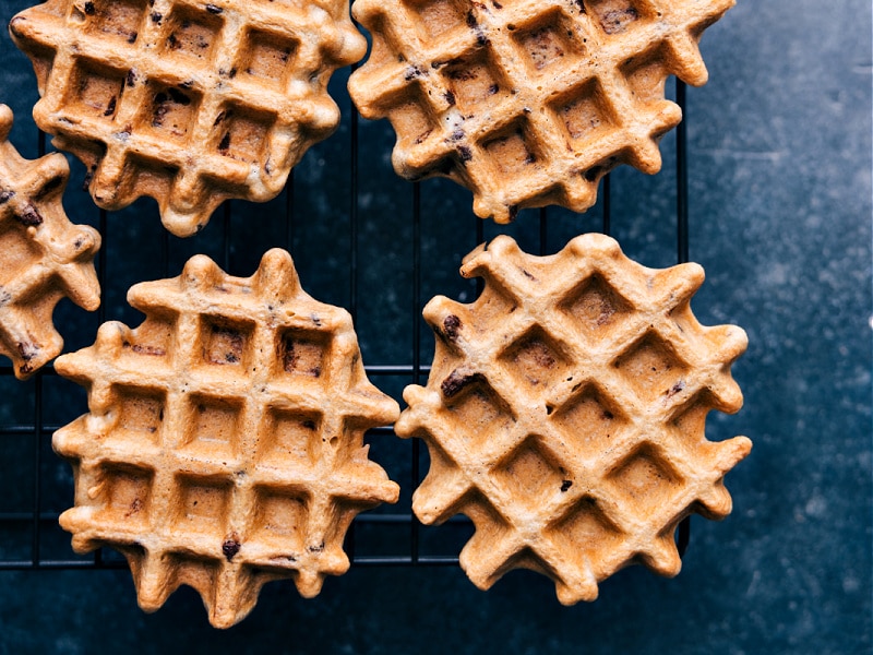 Overhead view of Chocolate Chip Waffles