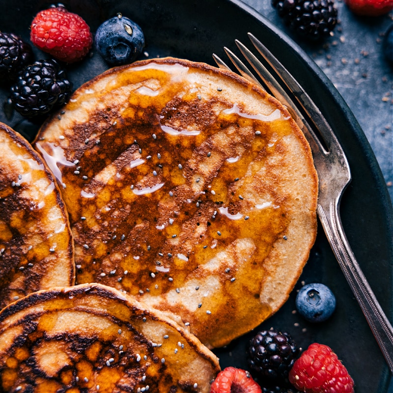 Up close overhead image of the breakfast