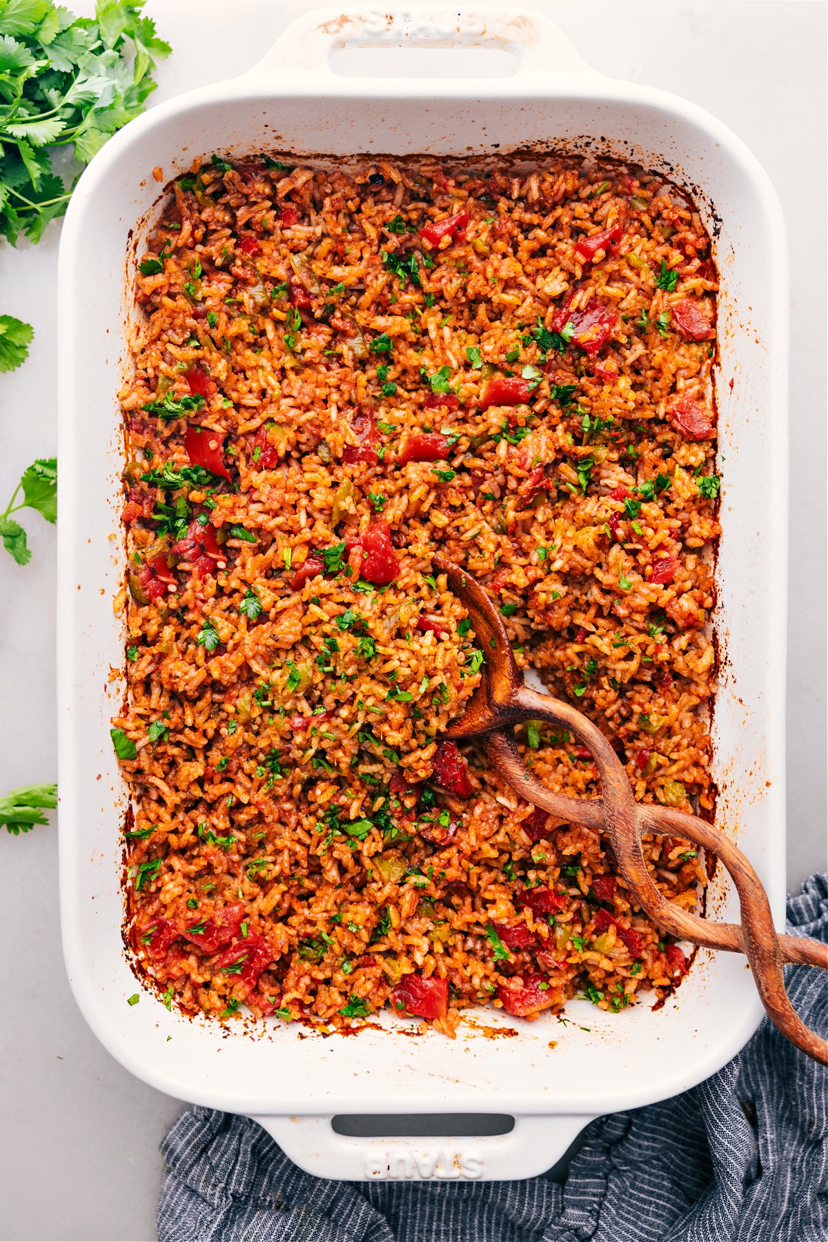 Mexican Rice Recipe in the pan.