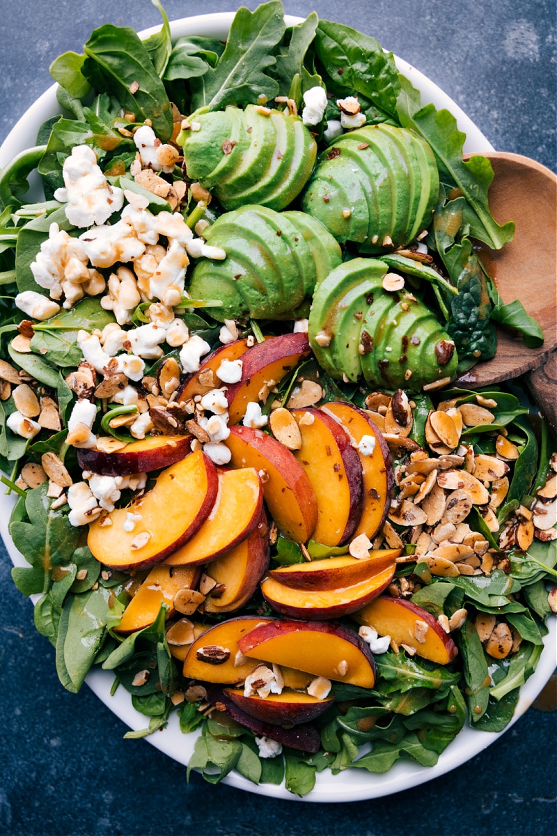 Peach Salad on a platter