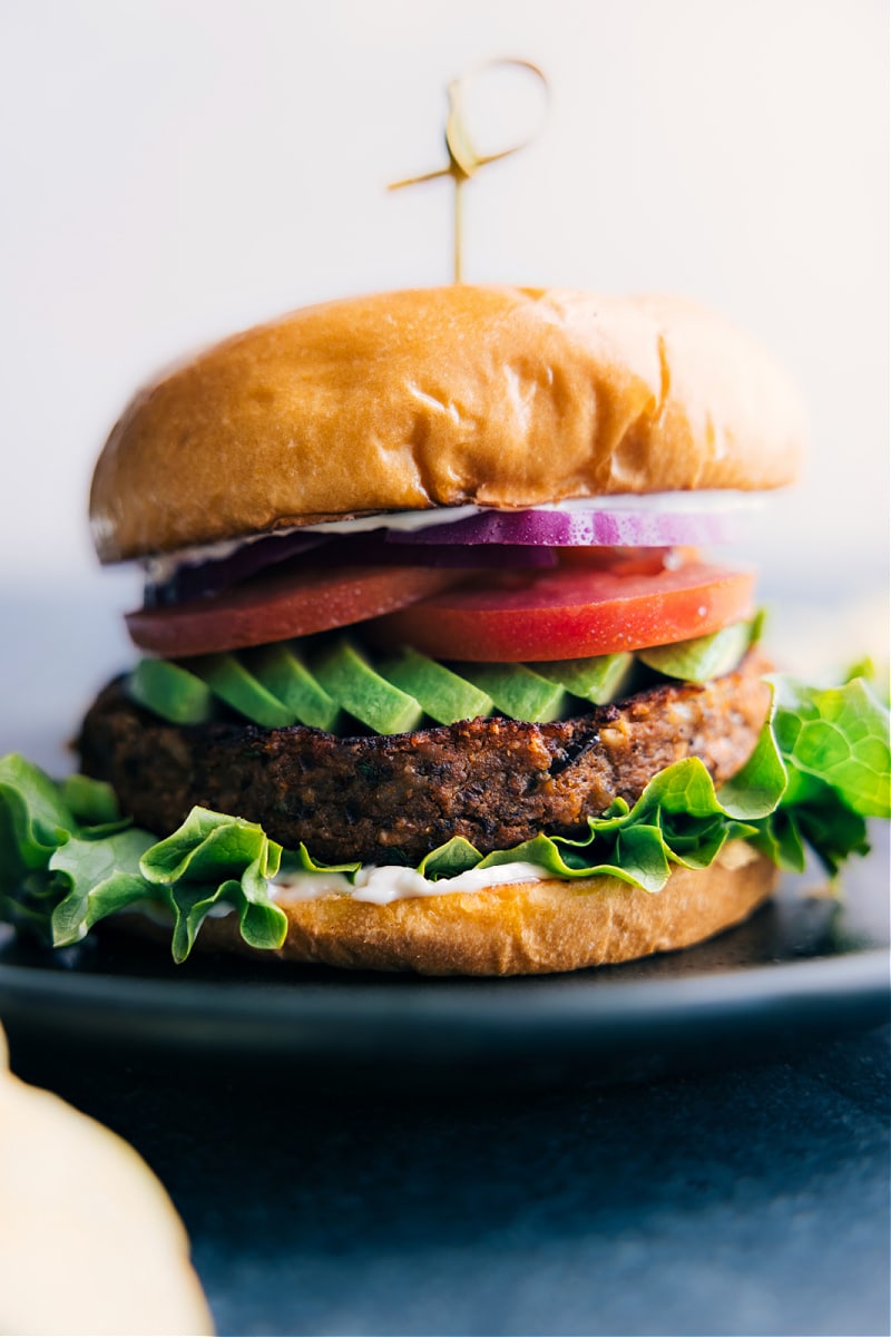 Image of the Sweet Potato Black Bean Burger on a plate