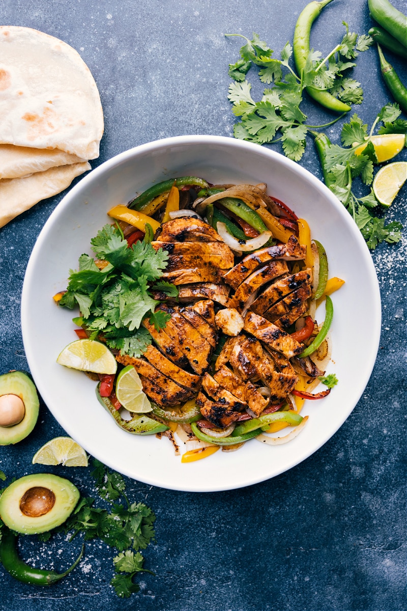 Overhead image of Chicken Fajitas