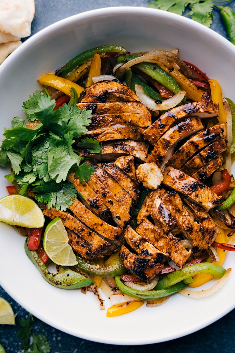 Overhead image of the Chicken Fajitas