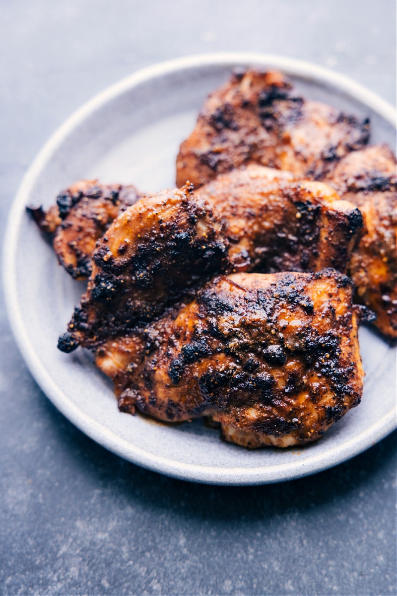 Close-up view of Blackened Chicken on a plate