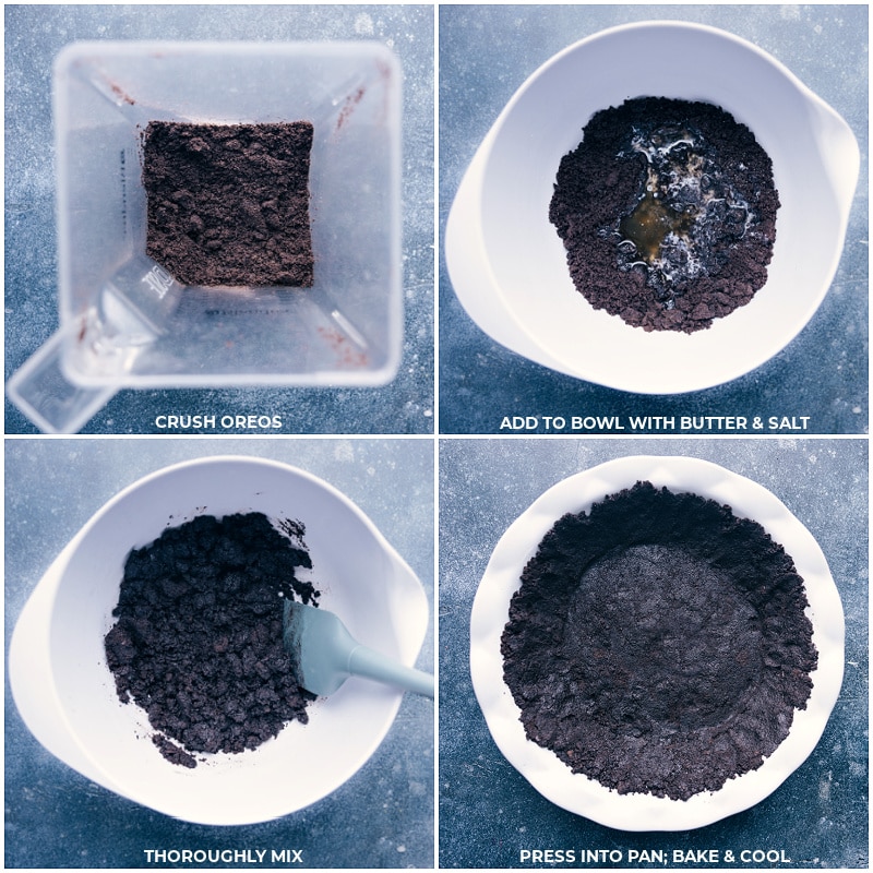Process shots--making the Oreo crust
