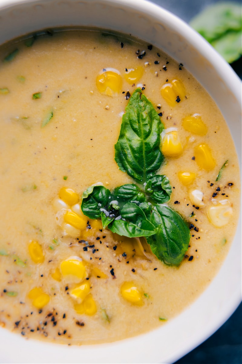 Close-up view of Corn Soup