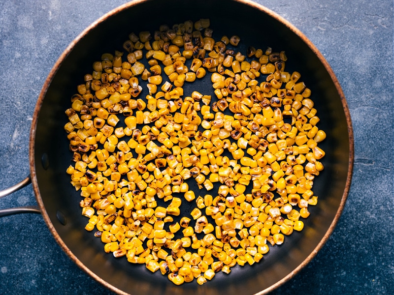 Process shots-- images of the corn being charred