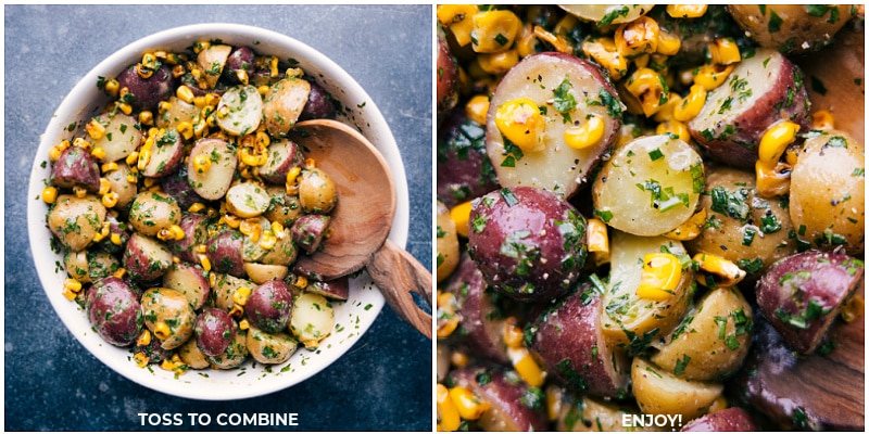 Process shots-- images of the salad all tossed together