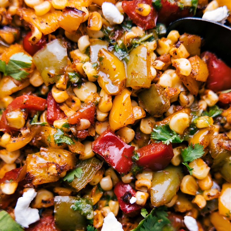 Closeup view of Roasted Corn Salad