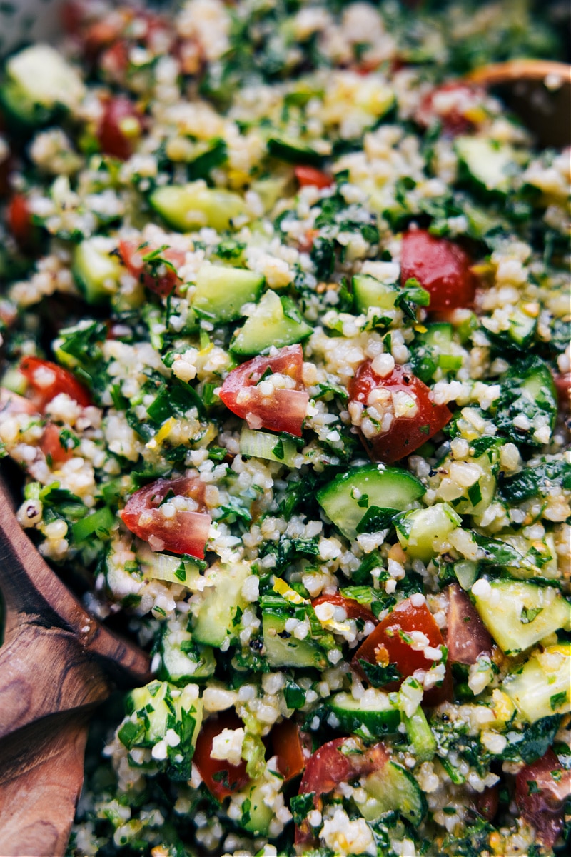 Up-close overhead image of the Tabouli