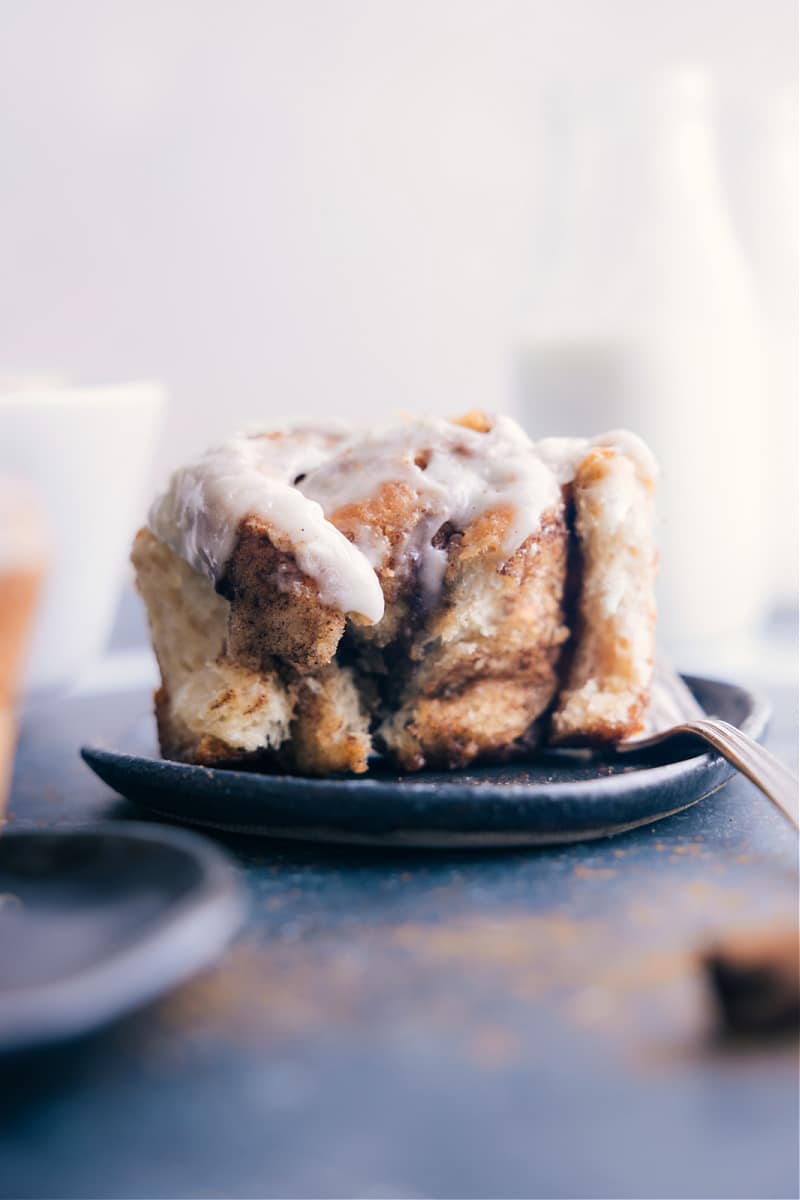 Cinnamon roll on a plate