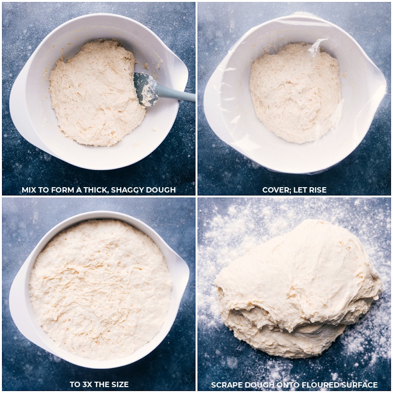 Process shots-- images of the dough being covered and allowed to rise