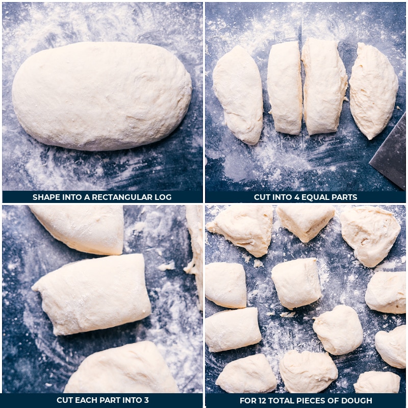 Process shots-- images of how each dough roll is formed