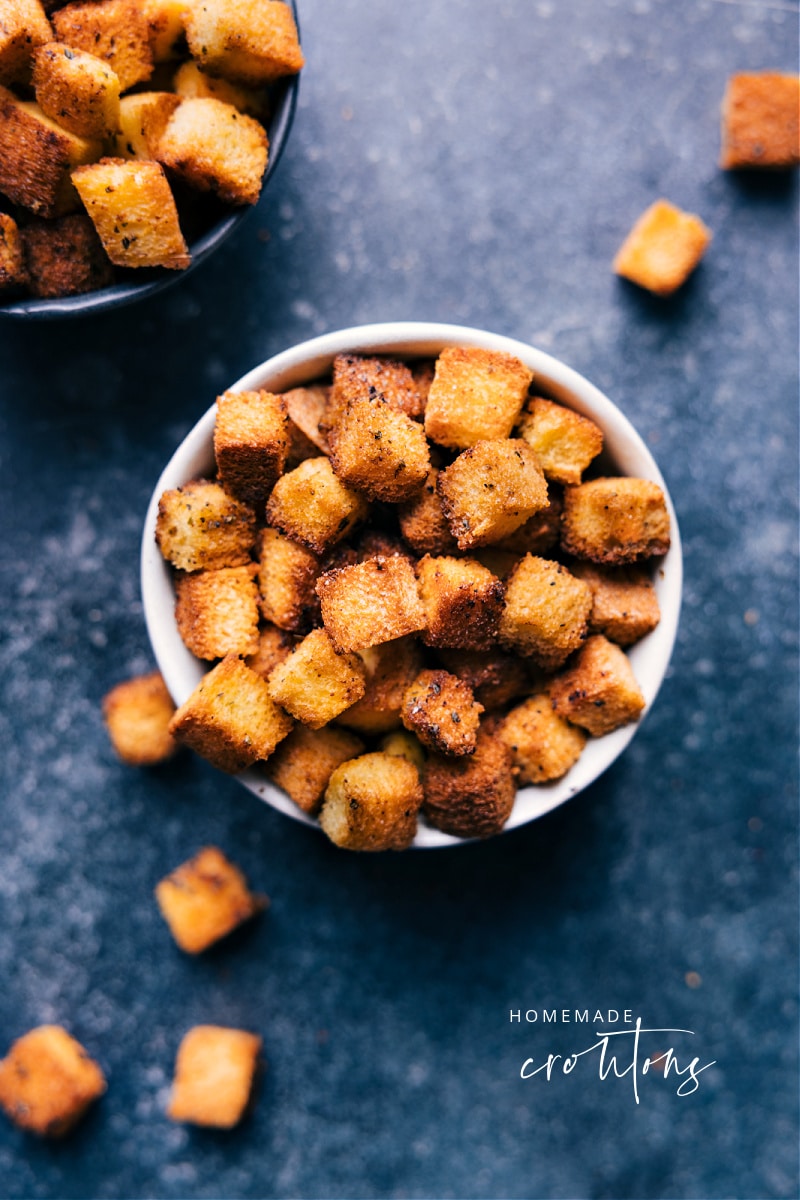 Overhead image of Homemade Croutons