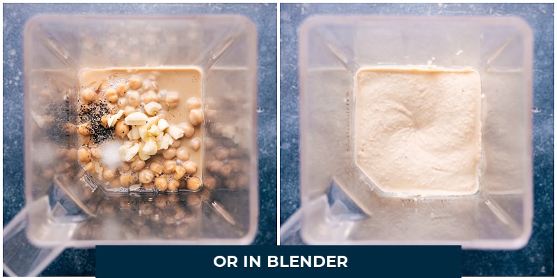 Process shots: Alternative to food processor is using a blender to create Hummus