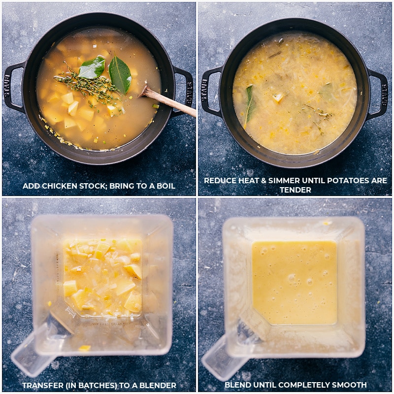 Process shots-- images of the soup being cooked and then blended