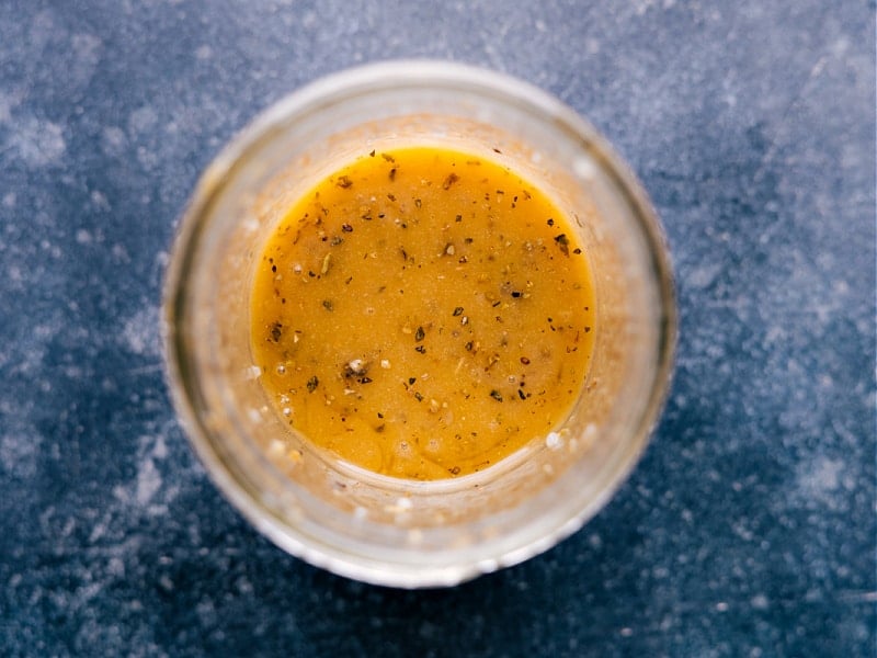 Overhead view of Vinaigrette in a cruet