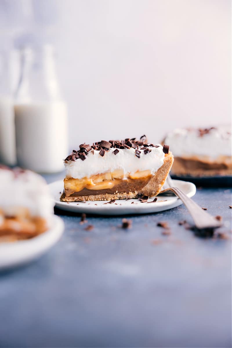 Image of a piece of the Banoffee Pie recipe on a plate