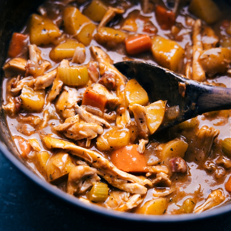 Up-close overhead image of Chicken Stew ready to be served